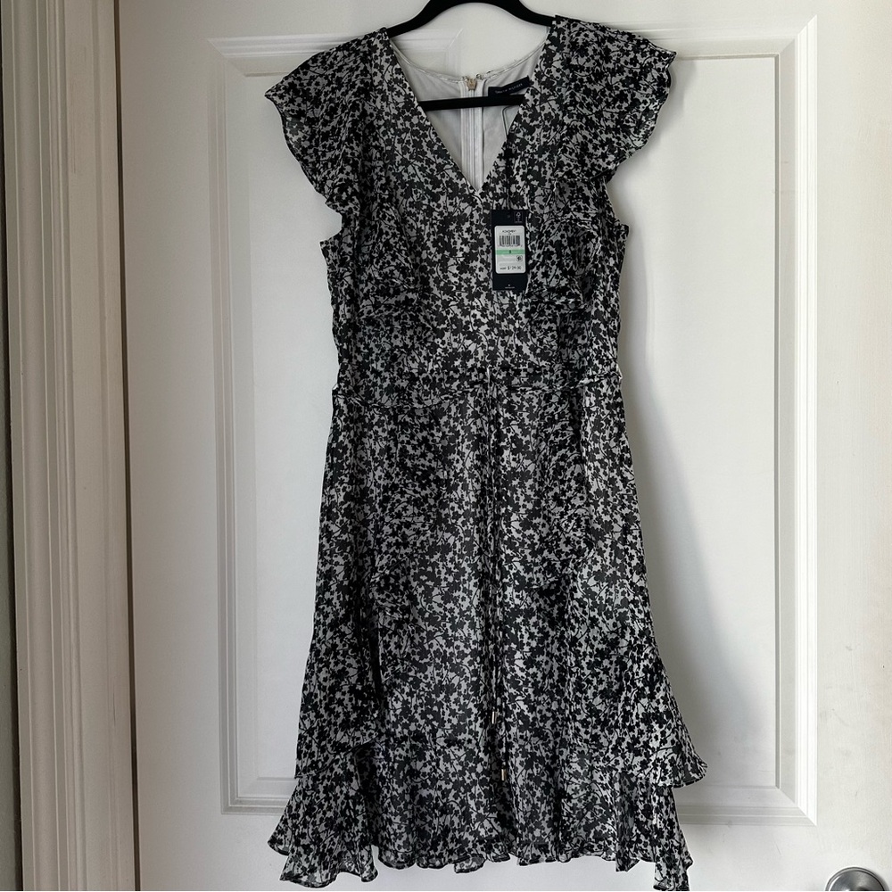 Tommy Hilfiger Black and White Asymmetrical Dress
